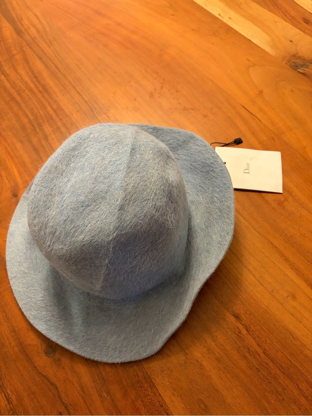 Dior women’s Powder Blue rabbit hair Bucket Hat NWT